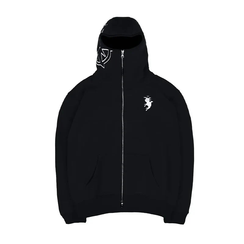 Men's clothing Zip Up Hoodie  Vintage Casual Pattern Oversize  Hip Hop Punk Streetwear Clothing new in hoodies & sweatshirts ?