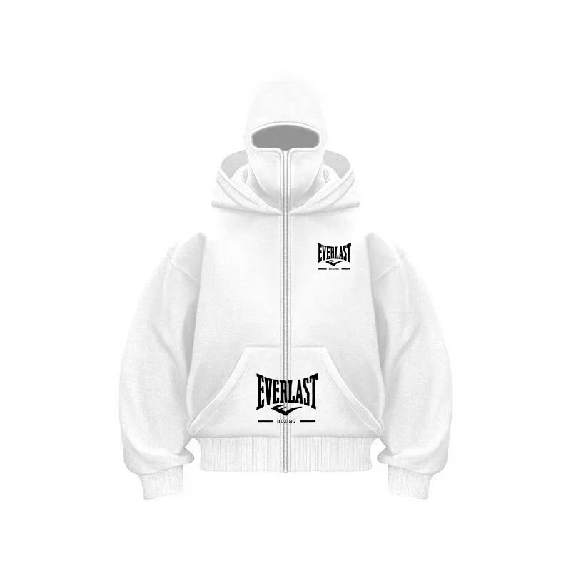 New Double Hooded fleece Women's Balaclava Hoodie Zipper Warmth Autumn/Winter Men's Clothing Masks Men's/Women's Same Style