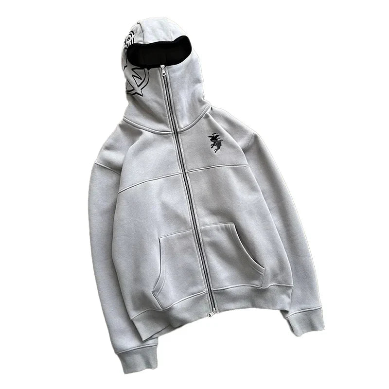 Men's clothing Zip Up Hoodie  Vintage Casual Pattern Oversize  Hip Hop Punk Streetwear Clothing new in hoodies & sweatshirts ?