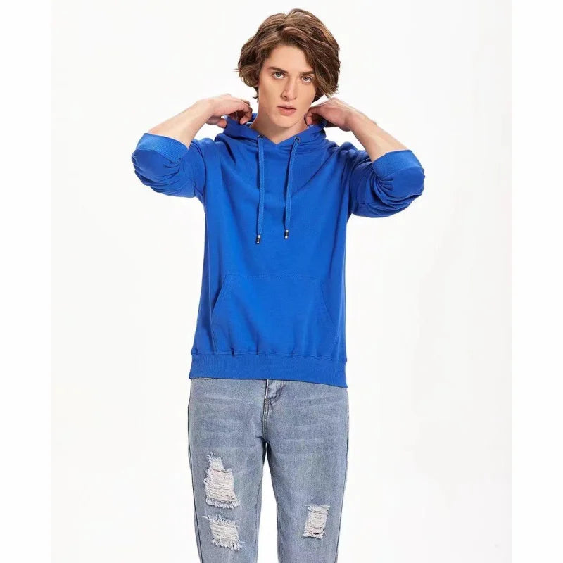 Fashion 9 Colors High-Quality Pullovers Custom Logo Printed Personal Group Brand Embroidery Men and Women 100% Cotton Hoodies
