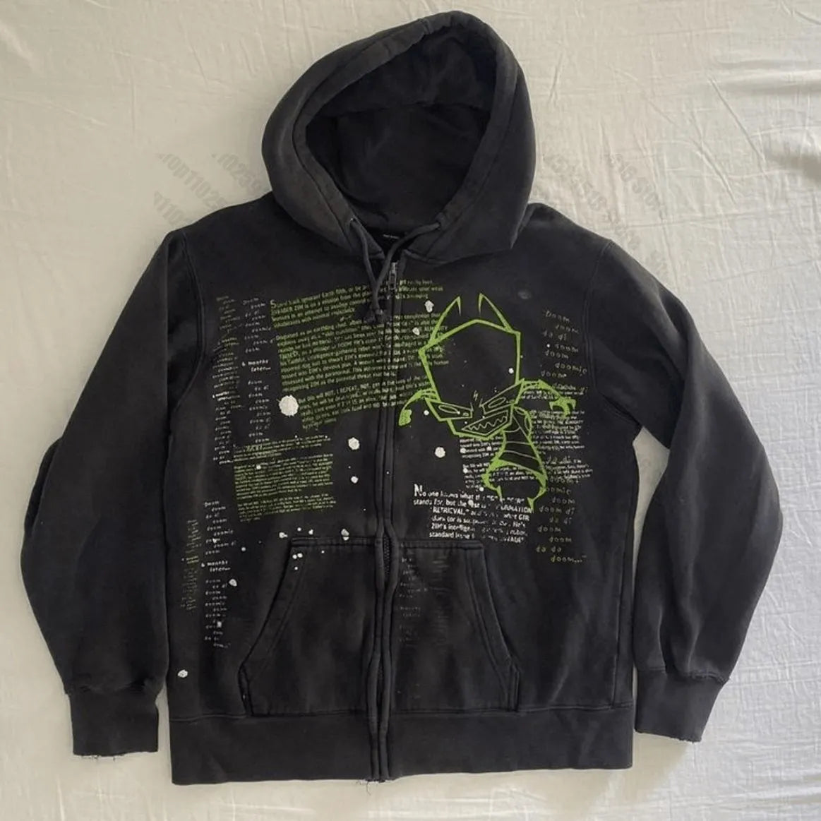 Woman Hoodie Aesthetic Gothic Clothes Y2K Cyber Grunge Emo Zip Up Sweatshirts Vintage Graphics Print Kpop Clothes for Women