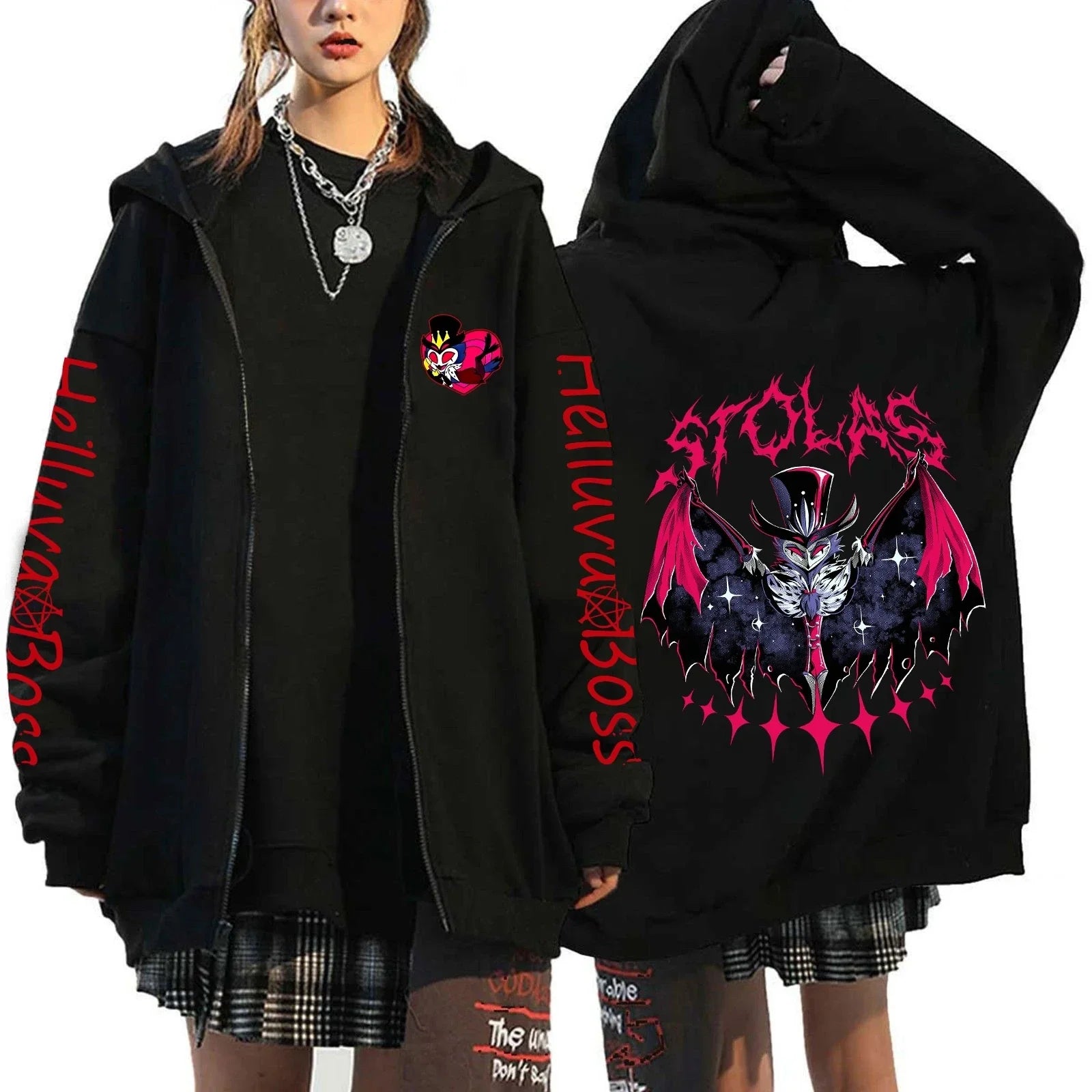 Print Hooded Zipper Men Women Casual Fashion Fall Winter Warm Vintage Long Sleeve Tops Fleece Zip-Up Sweatshirts