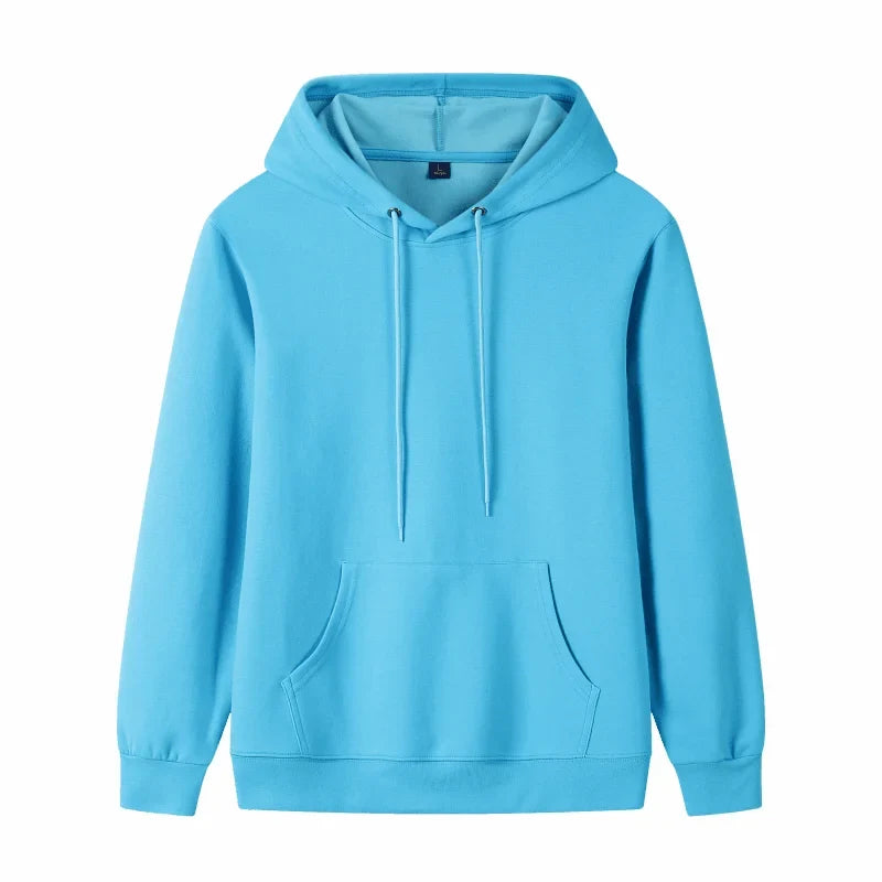 Fashion 9 Colors High-Quality Pullovers Custom Logo Printed Personal Group Brand Embroidery Men and Women 100% Cotton Hoodies
