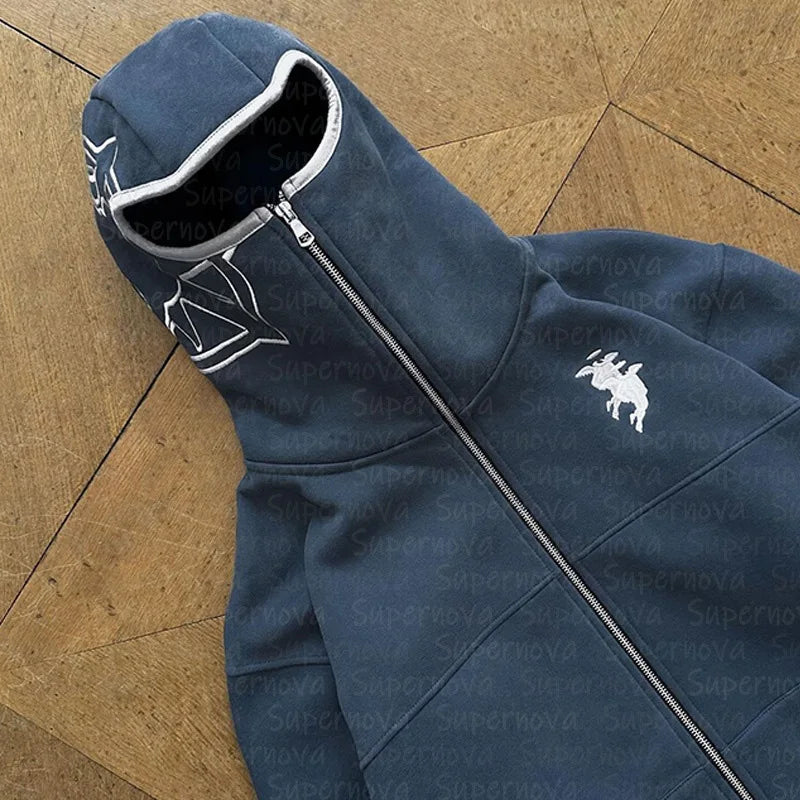 Men's clothing Zip Up Hoodie  Vintage Casual Pattern Oversize  Hip Hop Punk Streetwear Clothing new in hoodies & sweatshirts ?