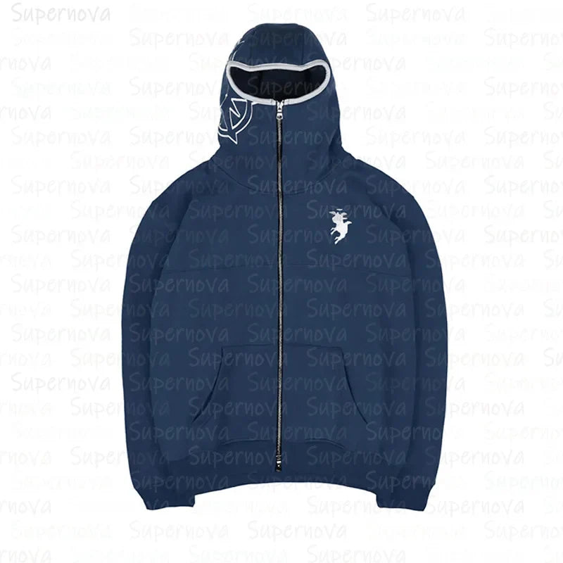 Men's clothing Zip Up Hoodie  Vintage Casual Pattern Oversize  Hip Hop Punk Streetwear Clothing new in hoodies & sweatshirts ?