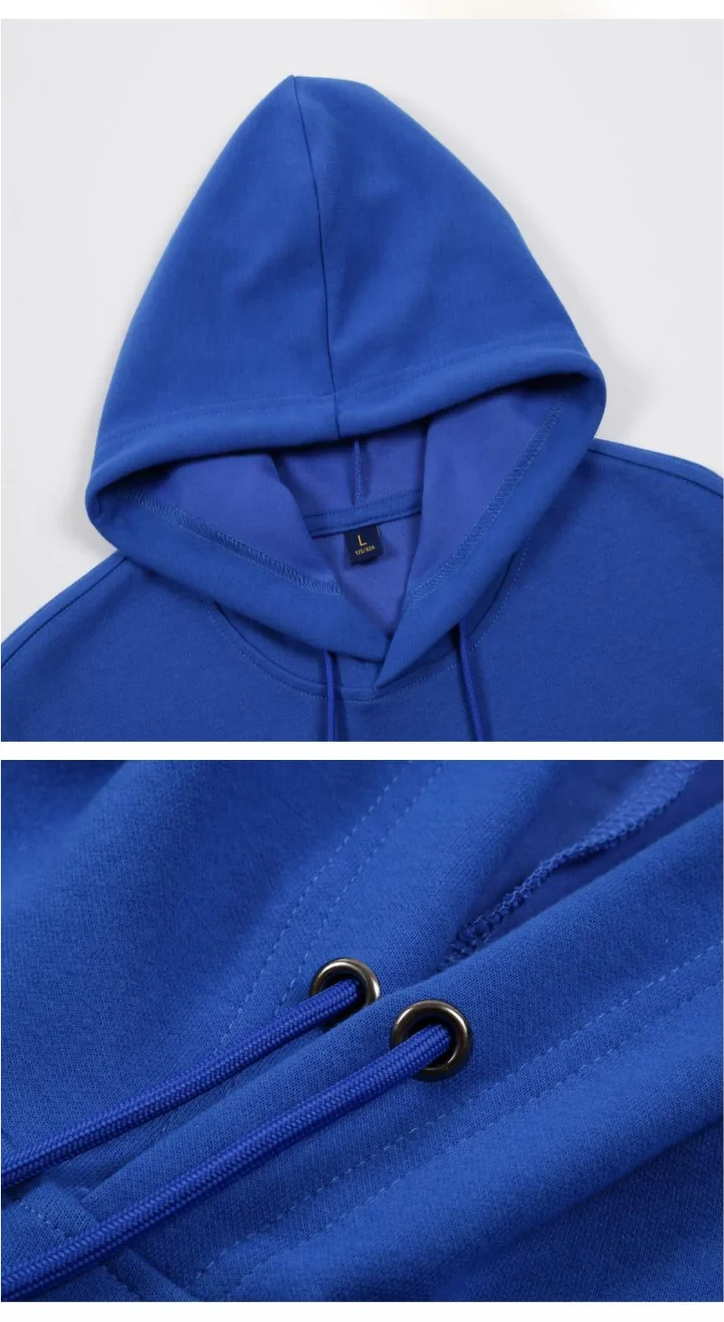 Fashion 9 Colors High-Quality Pullovers Custom Logo Printed Personal Group Brand Embroidery Men and Women 100% Cotton Hoodies