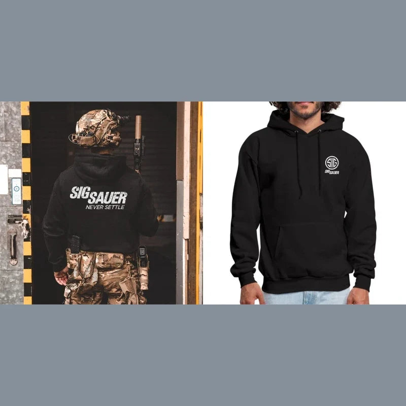 Mechanical SIG Classic Logo Tactical Print Autumn and Winter Cotton Hooded Sweater American Men's Top Fashion Hoodie Casual Wear