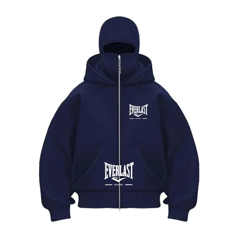 New Double Hooded fleece Women's Balaclava Hoodie Zipper Warmth Autumn/Winter Men's Clothing Masks Men's/Women's Same Style