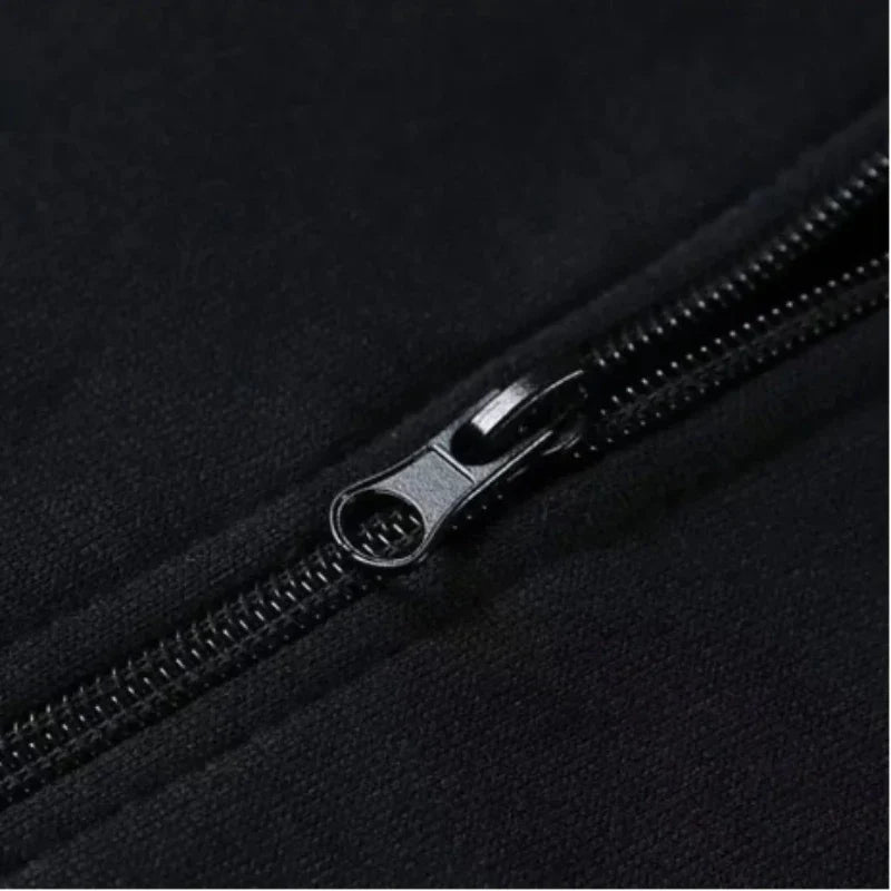Print Hooded Zipper Men Women Casual Fashion Fall Winter Warm Vintage Long Sleeve Tops Fleece Zip-Up Sweatshirts